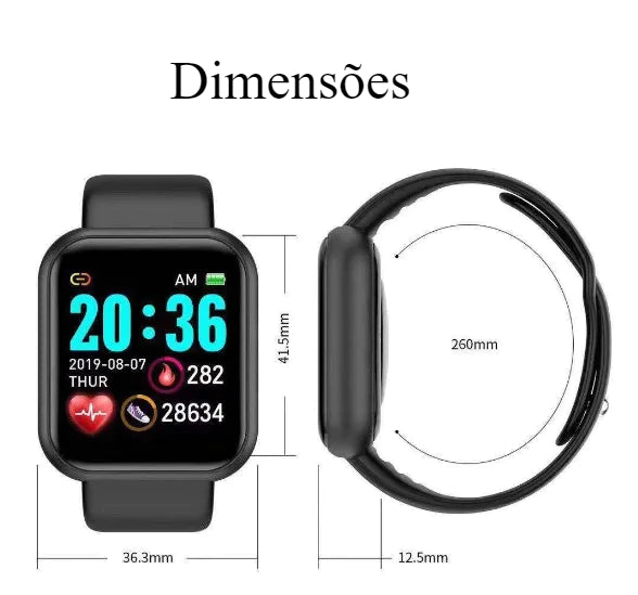 Smartwatch D20 + Fone Bluetooth I7S