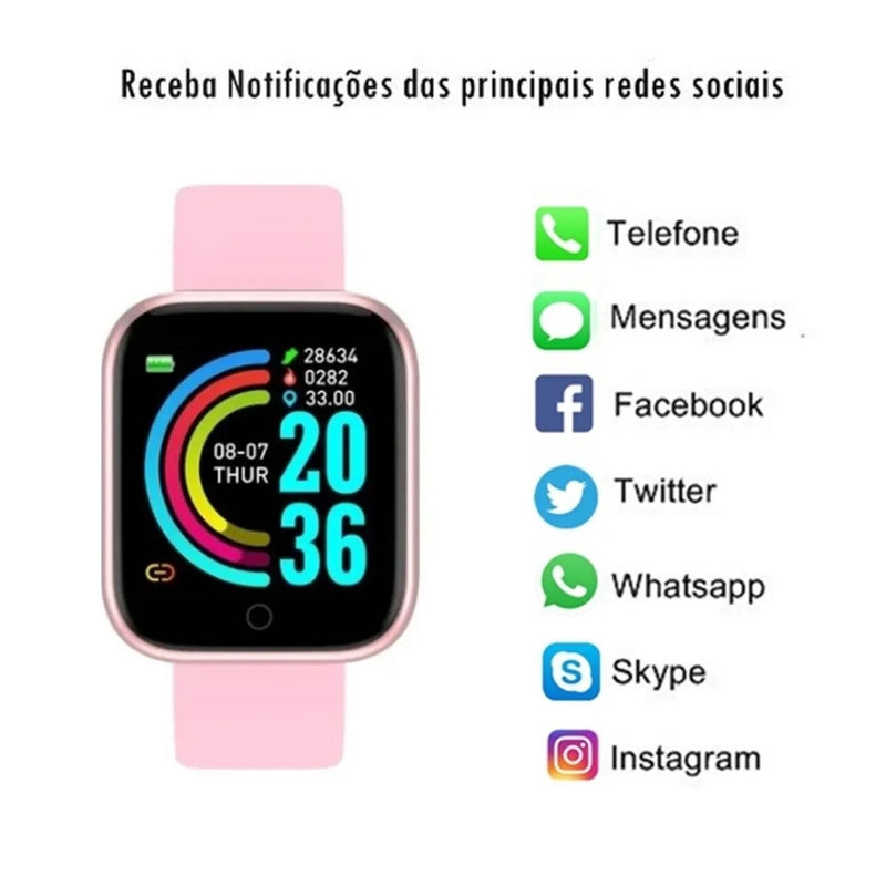 Smartwatch D20 + Fone Bluetooth I7S