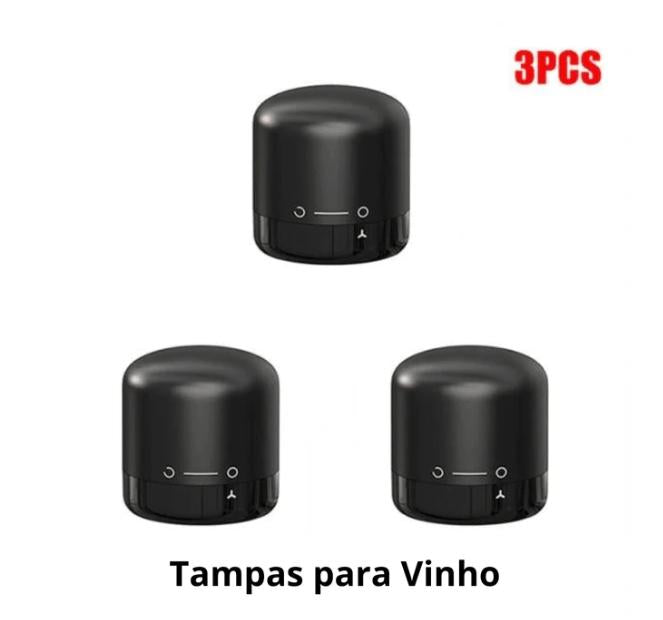 Tampa para Garrafa de Vinho a Vácuo - Lock Vácuo